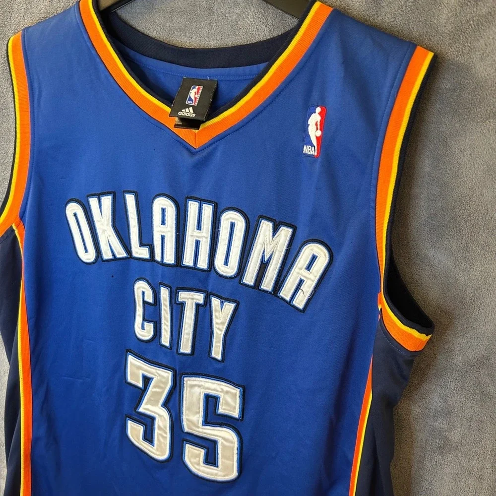 Adidas Oklahoma City Thunder Kevin Durant 35 NBA Jersey Blue Mens 56 XL‎